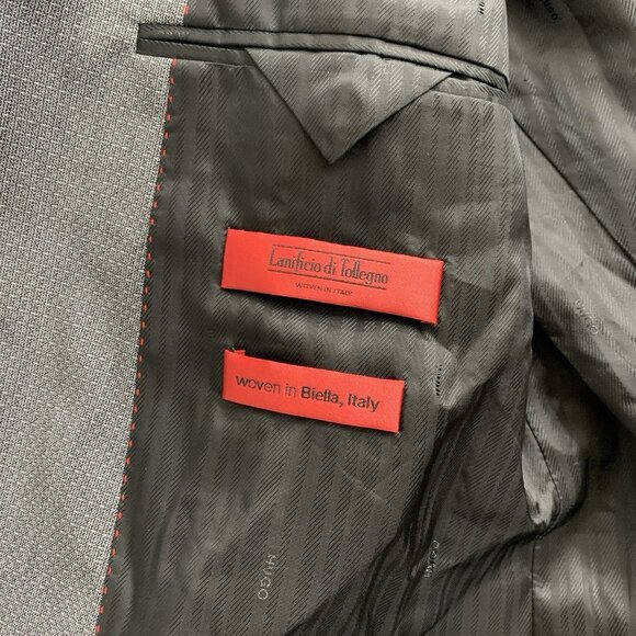 Boss Hugo Blazer Jacket Mens 40 R Jefferey Simmons182 Lanificio Di Tollegno Gray - Picture 8 of 15